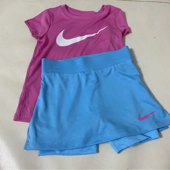 Nike skort (skirt with shorts) cute pink blue set 6249 - Picture 2 of 7